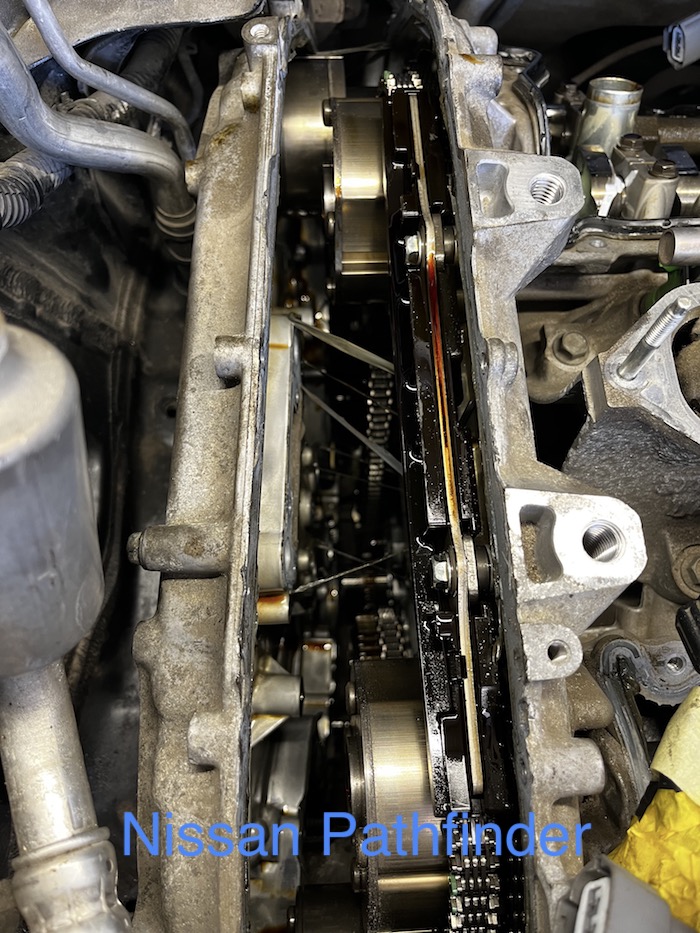 Nissan Pathfinder разборка двигателя цепь